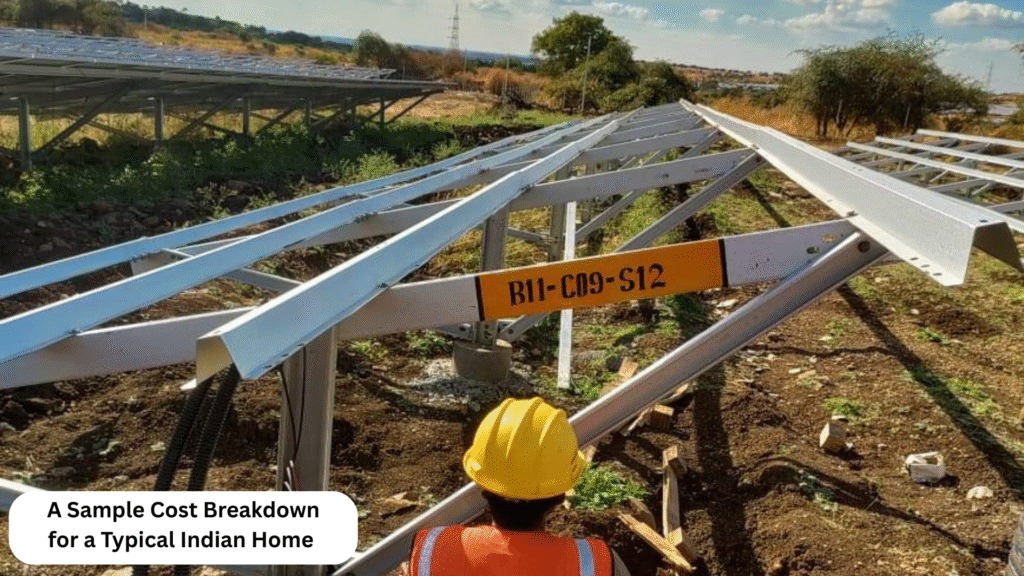 Cost breakdown for a 3 kW solar system in India