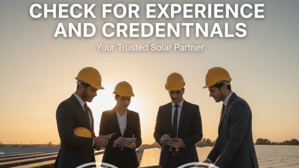 Checking a solar company's experience and credentials.