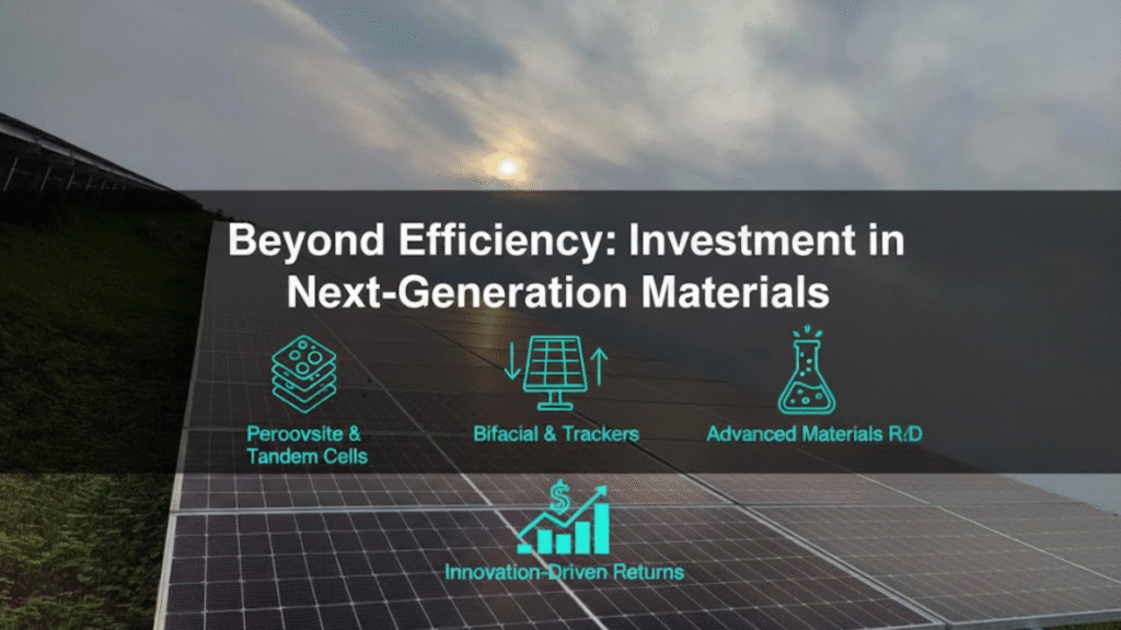 Beyond Efficiency: Investment in Next-Generation Materials